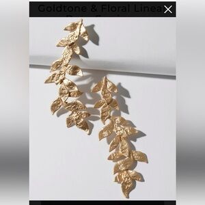 WHBM Goldtone and Floral Linear Drop Earrings